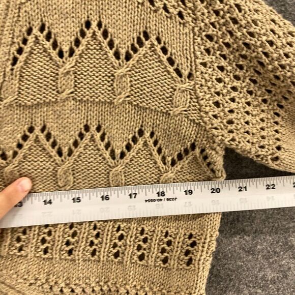 5/$45 Old Navy Cardigan Women XS Beige Knit V-Neck Long Sleeve One Button - Picture 6 of 8